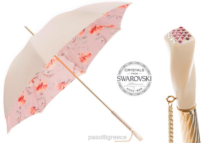 ομπρέλα | PASOTTI 189 5f211-8 s7 - ομπρέλα με ιβουάρ και ροζ άνθη 2N6B8339 γυναίκες